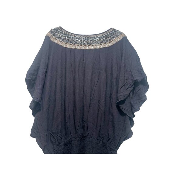 Miss June Paris Sequin Tunic Mini Dress S-XL Black Boho Y2K Embellished Smocke - Picture 9 of 16